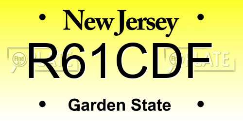 R61CDF New Jersey License Plate