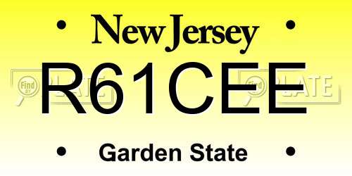 R61CEE New Jersey License Plate