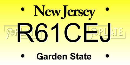 R61CEJ New Jersey License Plate