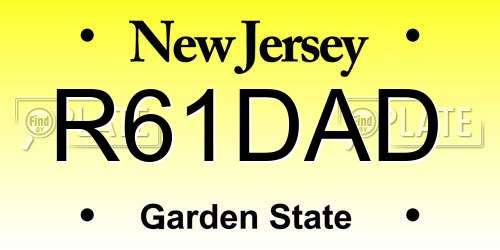 R61DAD New Jersey License Plate