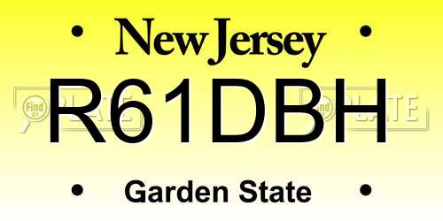 R61DBH New Jersey License Plate