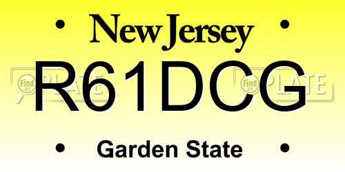 R61DCG New Jersey License Plate