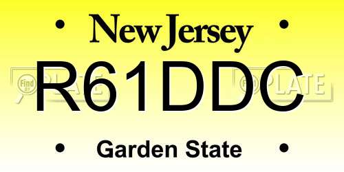 R61DDC New Jersey License Plate