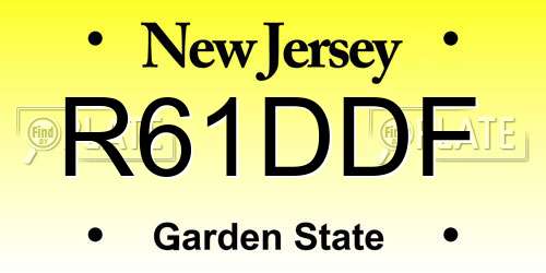 R61DDF New Jersey License Plate