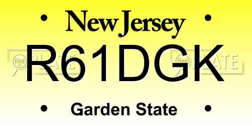 R61DGK New Jersey License Plate