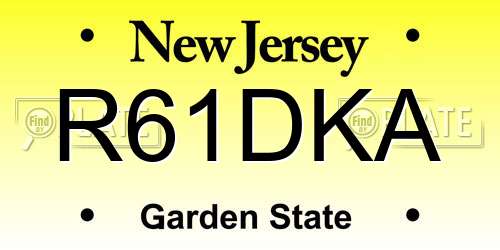 R61DKA New Jersey License Plate