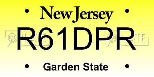 R61DPR New Jersey License Plate