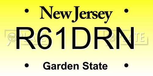 R61DRN New Jersey License Plate
