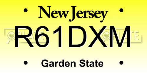 R61DXM New Jersey License Plate