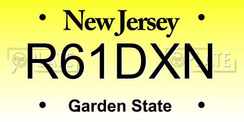 R61DXN New Jersey License Plate