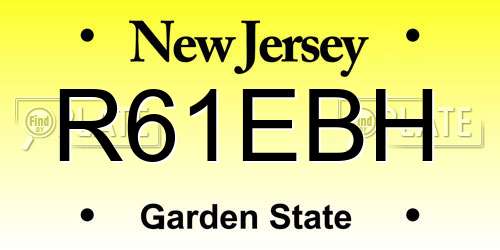 R61EBH New Jersey License Plate