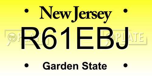 R61EBJ New Jersey License Plate
