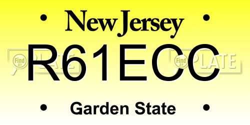 R61ECC New Jersey License Plate