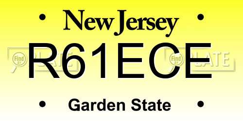 R61ECE New Jersey License Plate