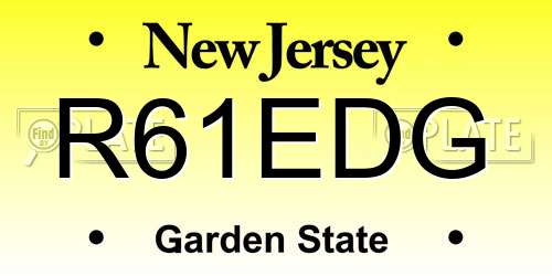 R61EDG New Jersey License Plate