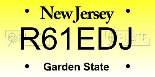 R61EDJ New Jersey License Plate