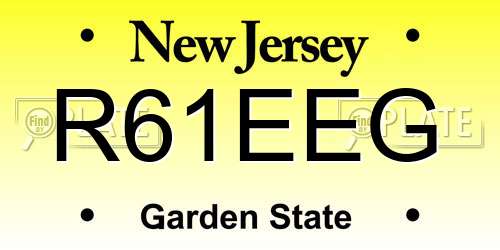 R61EEG New Jersey License Plate