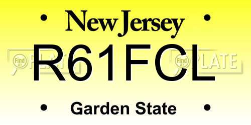 R61FCL New Jersey License Plate