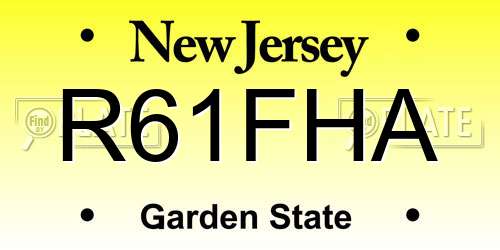 R61FHA New Jersey License Plate