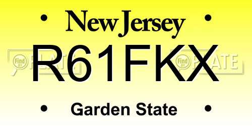 R61FKX New Jersey License Plate