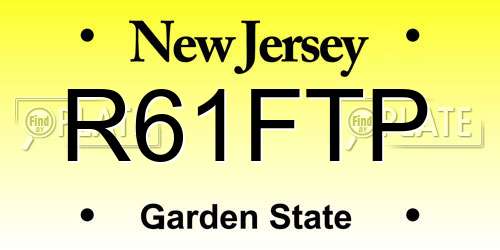R61FTP New Jersey License Plate