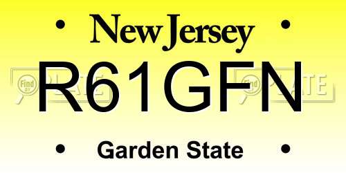 R61GFN New Jersey License Plate