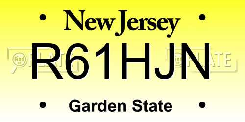 R61HJN New Jersey License Plate