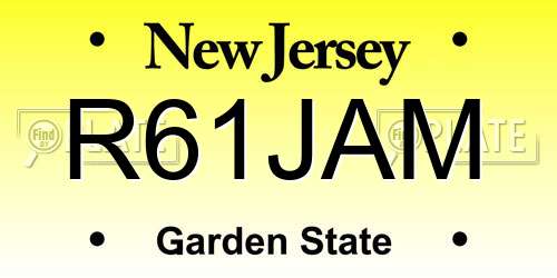 R61JAM New Jersey License Plate