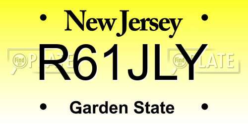 R61JLY New Jersey License Plate