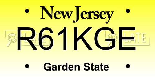 R61KGE New Jersey License Plate
