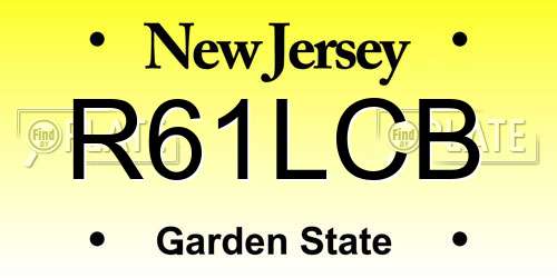 R61LCB New Jersey License Plate
