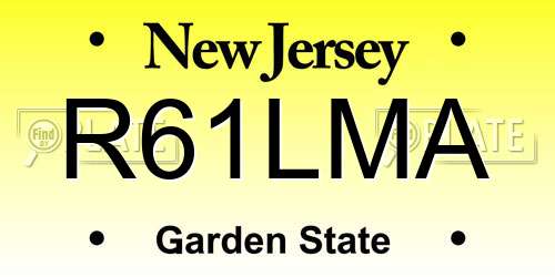 R61LMA New Jersey License Plate