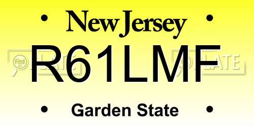 R61LMF New Jersey License Plate