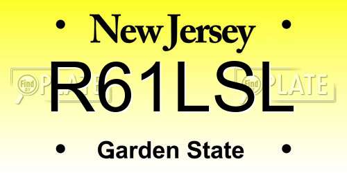 R61LSL New Jersey License Plate