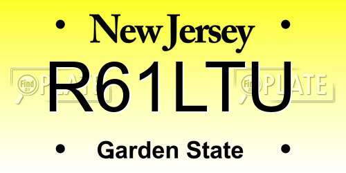 R61LTU New Jersey License Plate