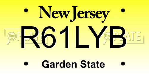 R61LYB New Jersey License Plate