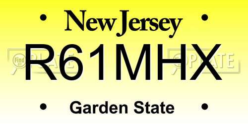 R61MHX New Jersey License Plate