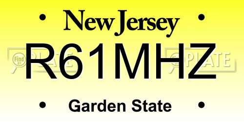 R61MHZ New Jersey License Plate