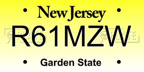 R61MZW New Jersey License Plate
