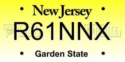 R61NNX New Jersey License Plate