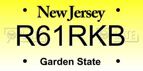 R61RKB New Jersey License Plate