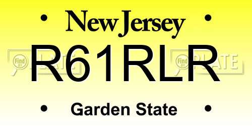 R61RLR New Jersey License Plate