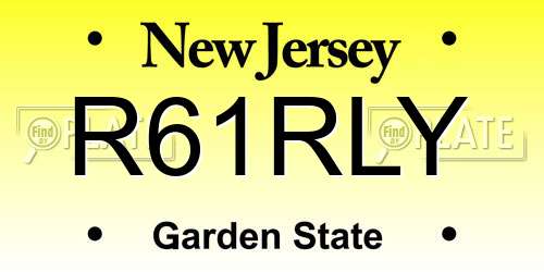 R61RLY New Jersey License Plate