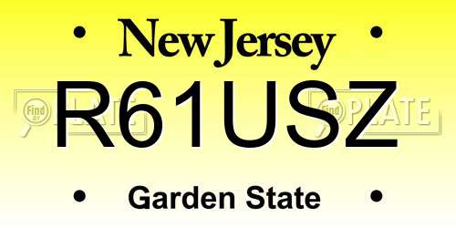 R61USZ New Jersey License Plate