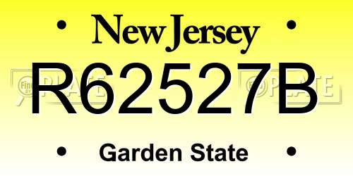 R62527B New Jersey License Plate