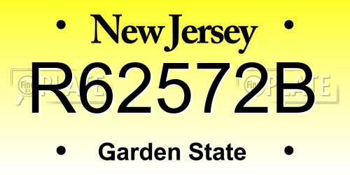 R62572B New Jersey License Plate