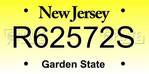 R62572S New Jersey License Plate