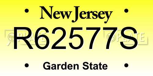 R62577S New Jersey License Plate