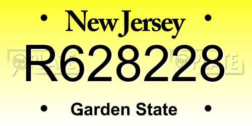 R628228 New Jersey License Plate