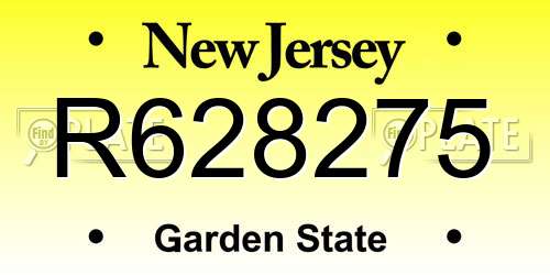 R628275 New Jersey License Plate